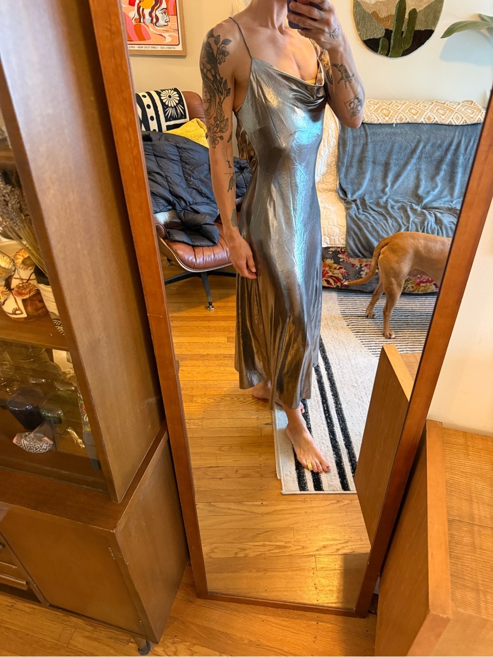 Metallic Slip Midi Dress - Silver significant other